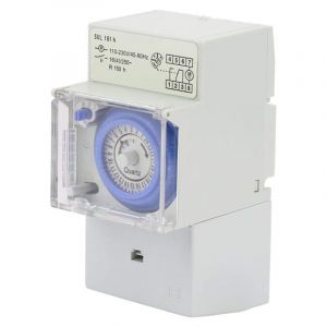 Horloge Modulaire, 110-230V SUL181H Interrupteur à Minuterie, Horloge Modulaire pour Chauffe Eau, Minuterie Mécanique Étanche Programmable 24H, pour