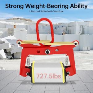 Pince &agrave; bordure, 330 kg, pince de levage, pince de d&eacute;pla&ccedil;age, pince &agrave; pierre, avec coussinets antid&eacute;rapants, l&egrave;ve-pierre pour chariot &eacute;l&eacute;vateur,