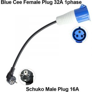 Adaptateur de prise Schuko vers prise CEE 230 V 32 A pour le camping et le caravaning