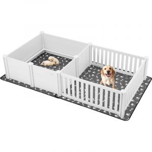 VEVOR Parc de Mise Bas pour Chien, 236x123x46 cm, Caisse de Mise Bas pour Chiots, avec Porte Hauteur Reglable, Tapis deUrine Lavable, Boite de