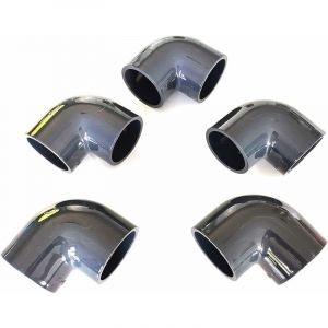 Lot de 5 Coudes PVC Pression 90&deg; / 63mm int&eacute;rieur F/F PN16 / Piscine et arrosage / 63 mm Manchon