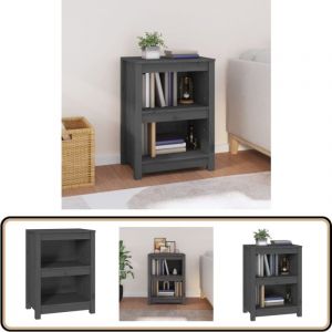 Vidaxl - Bibliothèque Gris 50x35x68 cm Bois de pin massif - Bibliothèque - Étagère - Meuble De Rangement - Bibliothèque En Bois - Bibliothèque Grise