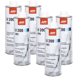 Anti gravillon - Blanc - Anti corrosion - Carrosserie - APP - 6 bidons 1L U200