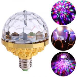 ZXPASRA Lampe LED disco - ampoule rotative - lumi&egrave;re multicolore fa&ccedil;on boule &agrave; facettes - culot E27
