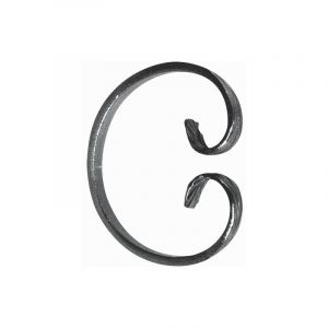 Volute en c fermé finition queue de carpe - Hauteur 115mm Largeur 95mm plat de 12x6mm - Fer forgé - à souder Deco Fer Forge
