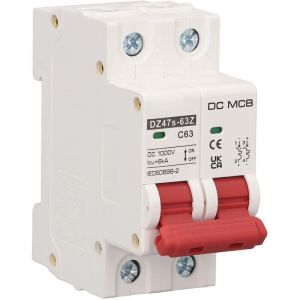 Disjoncteur Solaire &eacute;tanche IP65 Disjoncteur Miniature dc 2P 1000V 63A 6KA Disjoncteur Solaire dc Installation du Rail din Commutateur de D&eacute;connexion