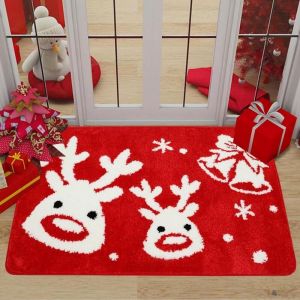 Tapis de Sol de No&euml;l, 40x60cm Paillassons de Noel, Tapis Antid&eacute;rapant de No&euml;l, Impression de No&euml;l Tapis, Tapis de Bienvenue de No&euml;l, No&euml;l Bienvenue
