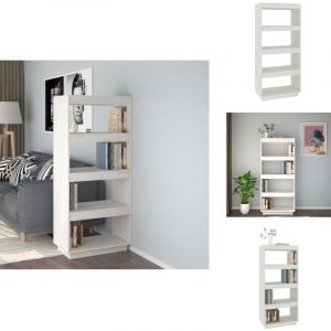 Vidaxl - Bibliothèque/Séparateur de pièce Blanc 60x35x135 cm Pin massif - Bibliothèque Blanche - Bibliothèque En Bois - Étagère Murale - Meuble De