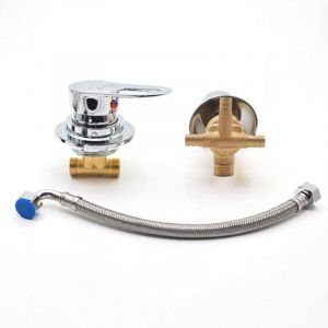 Crea - Robinet de douche deux pièces avec inverseur 2/3/4/5 sorties, noyau de valve en céramique, mitigeur eau chaude et eau froide en laiton chromé