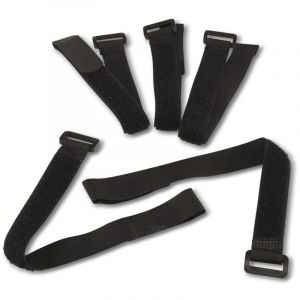 CHILITEC Lot de bandes velcro avec boucle, 5 pi&egrave;ces, 30x2 cm, noir