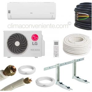 Climaconveniente - lg avec kit d'installation 7 m&egrave;tres &ndash; Mono-split 12000 btu &ndash; 3.5 kw S012ET, a++, climatiseur reversible mural split fixe - gamme
