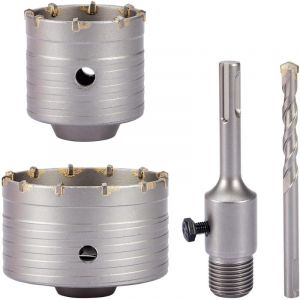 Foret Beton 68mm, Scie Cloche Beton 100mm, Foret &agrave; Sec avec T&ecirc;te de Meulage YG8, M22 Tr&eacute;pan B&eacute;ton avec Queue Ronde 110mm SDS Plus, Kit Scie Cloche