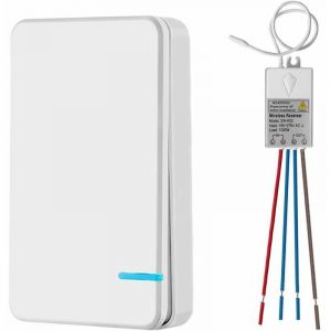 Mini interrupteur d'&eacute;clairage sans fil avec mini r&eacute;cepteur interrupteur d'&eacute;clairage sans fil ext&eacute;rieur 400m 40m 433MHz RF t&eacute;l&eacute;commande IP54 lampe LED