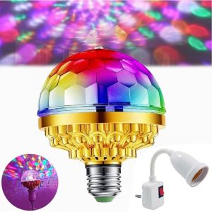Lumières disco, boule disco, lumière disco, boule disco rotative à 360°, effets lumineux RVB, lumières disco pour la maison, lampe de scène Magic