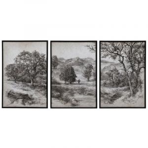 Triptyque toile de jouy - Bois - Multicolore - Interior's