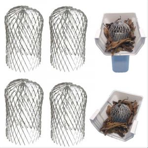 4 Pi&egrave;ces Crapaudine de Goutti&egrave;re, Aluminium Filtre Gouttiere, Grille Gouttiere Facile &agrave; Installer, Raccords de Goutti&egrave;re pour Pr&eacute;venir Les