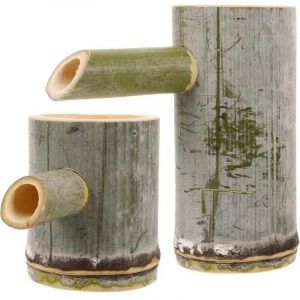 Lot de 2 Fontaine en Bambou Fontaine De Terrasse Fontaine Cascade Fontaine De Jardin Zen Fontaine &agrave; Eau Ext&eacute;rieure Fontaine &agrave; Eau De Jardin Pompe &agrave;