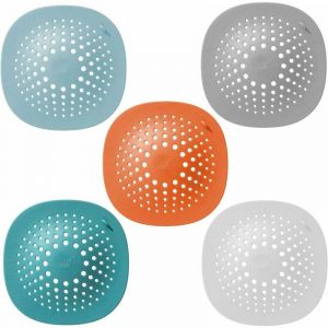 Macaron Grille de Protection et D'&eacute;coulement en Silicone Bouchon d'eau du Filtre D'&eacute;gout Cr&eacute;pine de Drain Douche en Silicone Convient pour le