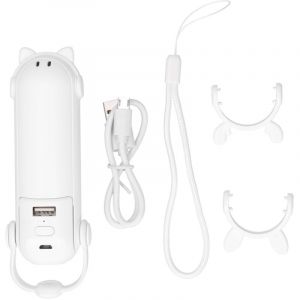 Ventilateur Portable Rechargeable 3 en 1 avec Lampe Torche et Anti-Moustique - Blanc