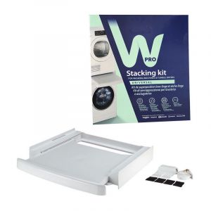 Wpro - Kit de Superposition Lave linge & Sèche linge avec Tablette Coulissante et Sangle SKS101
