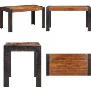 Vidaxl - Table &agrave; manger 140x70x76 cm Bois de manguier brut massif - Table &agrave; Manger - Table Industriel - Table En Bois - Meubles De Salle &agrave; Manger