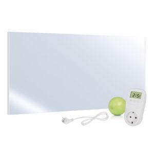 UMBRELLA&reg; H700 Chauffage infrarouge miroir 700 W avec thermostat TH10 &ndash; Panneau chauffant compact avec technologie Carbon Crystal &ndash; Radiateur mural
