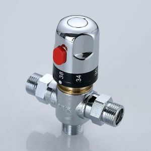 GTA - Mitigeur thermostatique pour le contrôle de la température du système de chauffage de la douche Vanne 3 voies en laiton massif G1/2