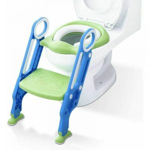 Reducteur de Toilette avec échelle Marches, Siège de Toilette Pour Bébés anti-dérapant, robuste, pliable et réglable, Réducteur de wc pour enfants
