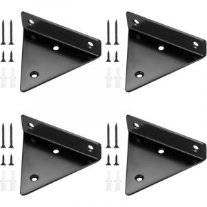 4 Pi&egrave;ces Supports d'&eacute;tag&egrave;re Flottants Console pour &eacute;tag&egrave;re , Supports &agrave; Tablettes Muraux Triangulaires Invisibles, Equerre Etagere Murale M&eacute;tal pour