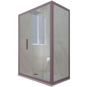 Forte - Cabine parois douche coulissante 90x140 Lavande Deco Duo