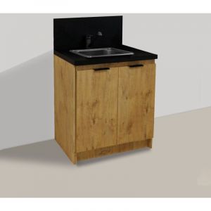 Inoval - kitchenette ch&ecirc;ne golden 80cm avec evier et mitigeur
