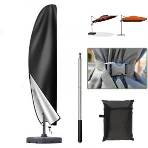 Housse Parasol Deporte 3x3,B&acirc;che Parasol D&eacute;port&eacute; Imperm&eacute;able en 420D Tissu Oxford,Anti-UV Housse de Protection,265x407050cm,Noir