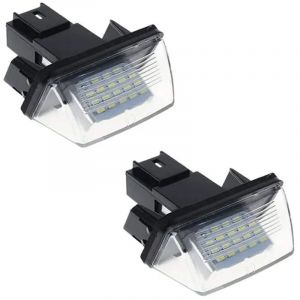 Led Éclairage de la plaque d'immatriculation auto 12V 3528SMD 6500K Xénon Blanc Feux arrière pour Peugeot 206 207 306 2pcs