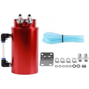R&eacute;servoir de r&eacute;cup&eacute;ration d'huile en aluminium avec tuyau pour la plupart des voitures Recuperateur d'huile voiture Recuperateur vapeur d'huile