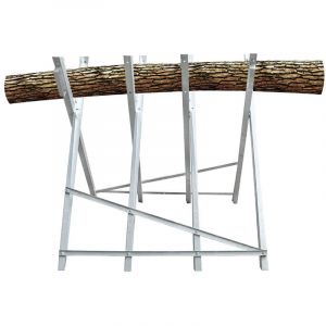 Chevalet de Sciage en Acier Galvanis&eacute; / Chevalet de Tron&ccedil;onnage Pliable / 4 tr&eacute;teaux /Charge max.120 kg, menuiserie - Aqrau