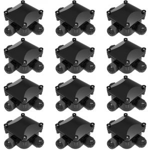 Lot boite d&eacute;rivation &eacute;tanche 12 Pi&egrave;ces - Boite de derivation etanche exterieur ip68 - Bo&icirc;te de jonction &agrave; 3 voies - Connecteur electrique &eacute;tanche