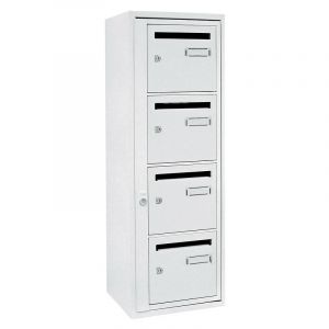 Decayeux - Bloc de bo&icirc;tes aux lettres int&eacute;rieurs type Languedoc standard 4 cases A4 coloris ivoire 1015