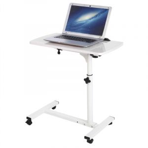 Rosvola - Table de Lit Roulante pour Ordinateur Portable - Table a Roulette Réglable en Hauteur et Inclinable, Petit Bureau , Table pour Le Travail