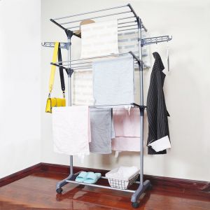 Yongqing - Etendoir à Linge en acier inox, Séchoir à Linge Pliable Blanc - 72×56×152cm