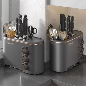 &Eacute;tag&egrave;re de rangement multifonctionnelle pour la cuisine, accessoires m&eacute;nagers, &eacute;tag&egrave;re &agrave; &eacute;pices, bo&icirc;te &agrave; condiments, porte-baguettes et porte-couteaux