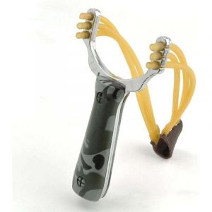 Lance-pierre, lance-pierre en acier inoxydable avec bande en caoutchouc, lance-pierre de chasse en plein air, lance-pierre &agrave; alimentation puissante