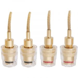 Lot de 4pcs Fiche Banane Enceinte, Fiches Banane Femelle de 4 Mm, Connecteur Tress&eacute; de 2 Mm, Connecteur Banane, Connecteur Banane Femelle 2mm pour