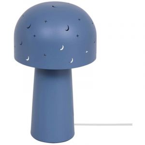 Lampe &agrave; Poser Enfant Champignon "Starry" 27cm Bleu