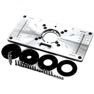 Table de d&eacute;fonceuse en aluminium avec insert pour table de d&eacute;fonceuse, outils de travail du bois, anneau de courroie pour fraiseuse pour &eacute;tabli (1