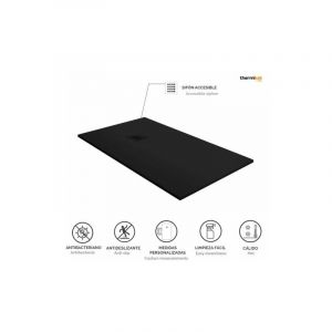 Bathme - Receveur de douche en résine Largeur 80 Crème Ral 1013 80x130 cm