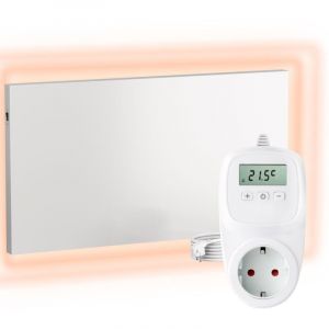 Chauffage mural infrarouge avec thermostat [t&eacute;l&eacute;commande + contr&ocirc;le wifi] &ndash; Radiateur mural &agrave; infrarouge &ndash; Panneau infrarouge en cristal de carbone &ndash;