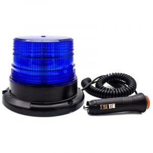 Gyrophare Bleu LED, Phare d&rsquo;Avertissement Clignotant magn&eacute;tique pour v&eacute;hicule avec Prise Allume-Cigare 12-80V-LIAIKI