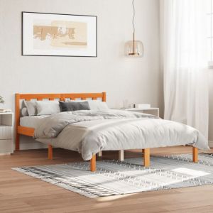 Maison Chic - Cadre de lit sans matelas-Structure de lit cire marron 120x190cm bois pin massif 265169