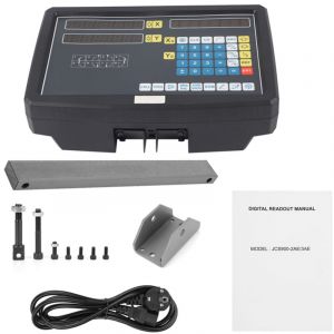 Eboxer Affichage num&eacute;rique &agrave; 2 axes DRO avec accessoires, appareil de mesure pour fraiseuse, tour, coupe de fil et autres machines-outils (110-240