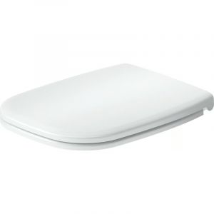DURAVIT - Abattant WC plastique Carr&eacute; Blanc, Lunette toilettes universel &agrave; frein de chute / fermeture amortie - 35,9x42,9x4,9cm - Univavo